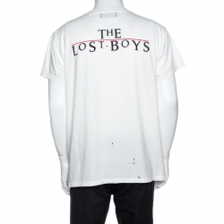 Pre Owned Amiri Off White Lost Boys Print Cotton Distressed Shotgun T-Shirt M