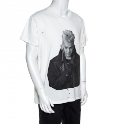 Pre Owned Amiri Off White Lost Boys Print Cotton Distressed Shotgun T-Shirt M