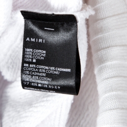 Pre Owned Amiri White Lovers Embroidered Cotton Hooded Sweatshirt L