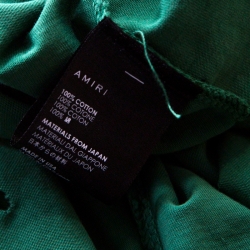 Pre Owned Amiri Green Distressed Cotton Vikings T-Shirt M