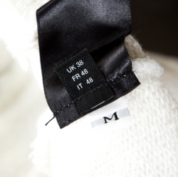 Amiri Off White Distressed Knit Shotgun Hooded Sweatshirt M
