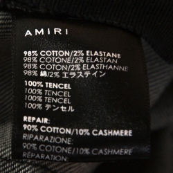 Amiri Grey Washed & Distressed Denim Fitted Jeans M