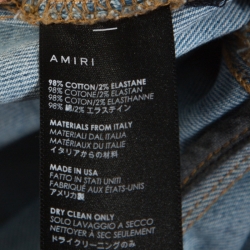 Amiri Blue Washed Denim Art Patch Distressed Jeans S