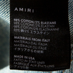 Pre Owned Amiri Dirty Blue Distressed Denim Skinny Jeans M