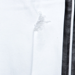 Pre Owned Amiri White Distressed Denim Track Jeans M