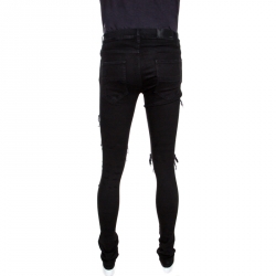 Amiri Black Distressed Denim Bandana Patch Jeans M