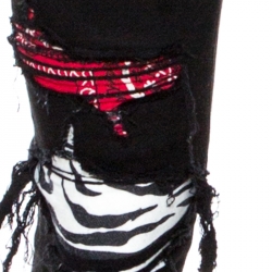 Amiri Black Distressed Denim Bandana Patch Jeans M