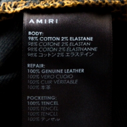 Pre Owned Amiri Blue Distressed Denim Leather Patched MX1 Jeans M