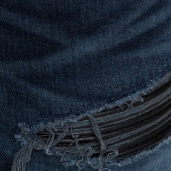 Pre Owned Amiri Blue Distressed Denim Leather Patched MX1 Jeans M