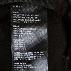 Amiri Black Distressed Denim Ribbed Leather Trim Skinny Jeans M