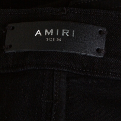Amiri Black Distressed Denim Slim Fit Thrasher Jeans L