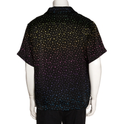 Pre Owned Amiri Black Silk Polka Dot Short Sleeve Shirt L