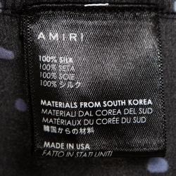 Pre Owned Amiri Black Silk Polka Dot Short Sleeve Shirt L