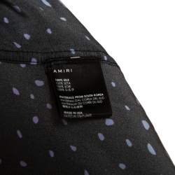 Pre Owned Amiri Black Silk Polka Dot Short Sleeve Shirt L