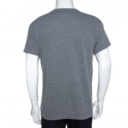 Pre Owned Amiri Grey Cotton Teddy Repair Crew Neck T Shirt S