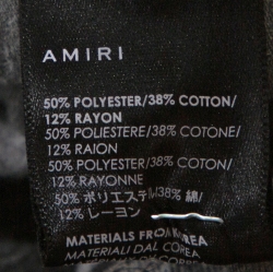 Pre Owned Amiri Grey Cotton Teddy Repair Crew Neck T Shirt S
