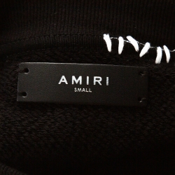 Amiri Black Distressed Knit Teddy Repair Crew Neck Sweatshirt S