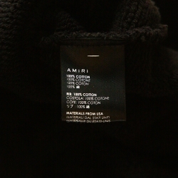 Amiri Black Distressed Knit Teddy Repair Crew Neck Sweatshirt S