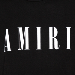 Amiri Black Logo Print Cotton Crew Neck T-Shirt S