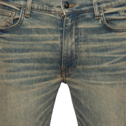 Pre Owned Amiri Blue Dirty Denim Distressed Tapered Leg Jeans M