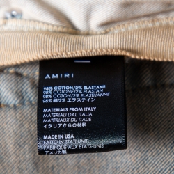 Pre Owned Amiri Blue Dirty Denim Distressed Tapered Leg Jeans M