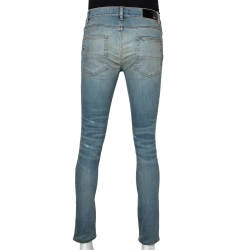 Pre Owned Amiri Blue Denim Distressed Skinny Jeans M