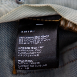 Pre Owned Amiri Blue Denim Distressed Skinny Jeans M
