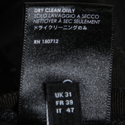 Pre Owned Amiri Black Distressed Denim Bandana Detail Shorts S Waist 31"