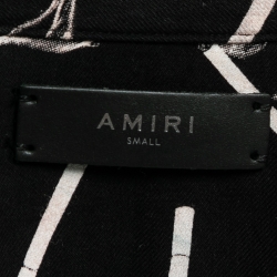 Pre Owned Amiri Black Cigarette Print Cotton Short Sleeve Shirt S