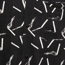 Pre Owned Amiri Black Cigarette Print Cotton Short Sleeve Shirt S