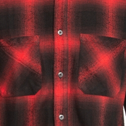 Pre Owned Amiri Red/Black Flannel Check Cotton Raw Edge Detail Shirt S