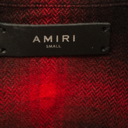 Pre Owned Amiri Red/Black Flannel Check Cotton Raw Edge Detail Shirt S