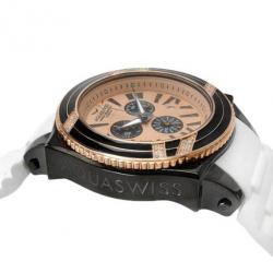 AquaSwiss Gold Plated SS Black Unisex Wristwatch 