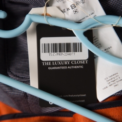 Pre Owned Armani Collezioni Navy Blue Jacquard Jersey Mandarin Collar Guru Jacket XXL