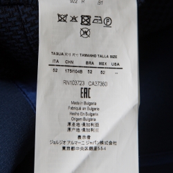 Pre Owned Armani Collezioni Dark Navy Geometric Patterned Tailored Blazer XL