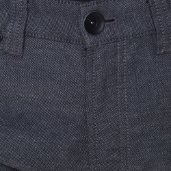 Pre Owned Armani Collezioni Textured Grey Medium Rise Straight and Tight Leg J15 Trousers S