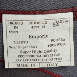 Pre Owned Armani Collezioni Grey Wool Gabardine Single Breasted Suit XXL