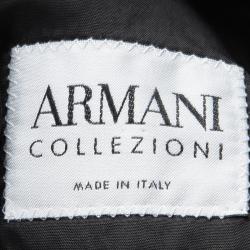 Armani Collezioni Black Wool Satin Panel Detail Tuxedo Suit M