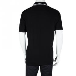 Pre Owned Armani Collezioni Black Zip Detail Short Sleeve Polo T-Shirt XXL