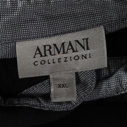 Pre Owned Armani Collezioni Black Zip Detail Short Sleeve Polo T-Shirt XXL