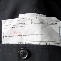 Pre Owned Armani Collezioni Black Striped Wool Luxury Tailored Suit XL