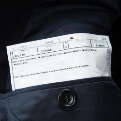 Pre Owned Armani Collezioni Navy Blue Wool Three Button Blazer 5XL