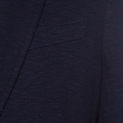 Pre Owned Armani Collezioni Navy Blue Knit Two Button Tailored Blazer L