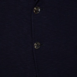 Pre Owned Armani Collezioni Navy Blue Knit Two Button Tailored Blazer L