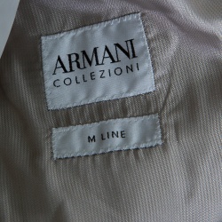 Pre Owned Armani Collezioni Beige Cotton and Silk Tailored Blazer XXL