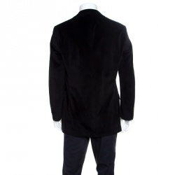 Pre Owned Armani Collezioni Black Velvet Tailored Two Button Blazer XXL