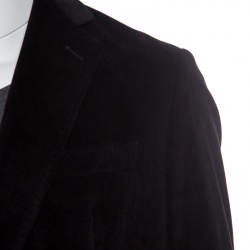 Pre Owned Armani Collezioni Black Velvet Tailored Two Button Blazer XXL