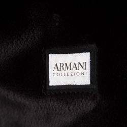Pre Owned Armani Collezioni Black Faux Suede Faux Fur Lined Overcoat XL