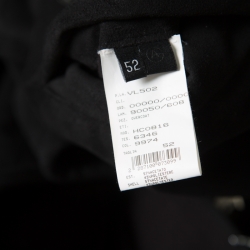 Pre Owned Armani Collezioni Black Faux Suede Faux Fur Lined Overcoat XL