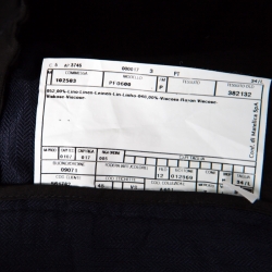 Pre Owned Armani Collezioni Navy Blue Linen Blend Wide Leg Trousers L